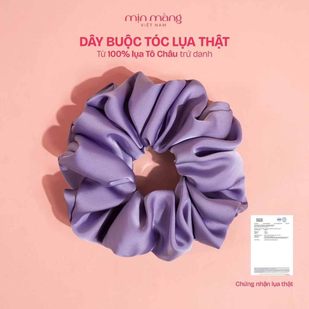Dây Buộc Tóc Scrunchies Lụa Mềm Mại Handmade Cao Cấp To Phồng MỊN MÀNG VIỆT NAM Giữ Nếp Tóc Tốt