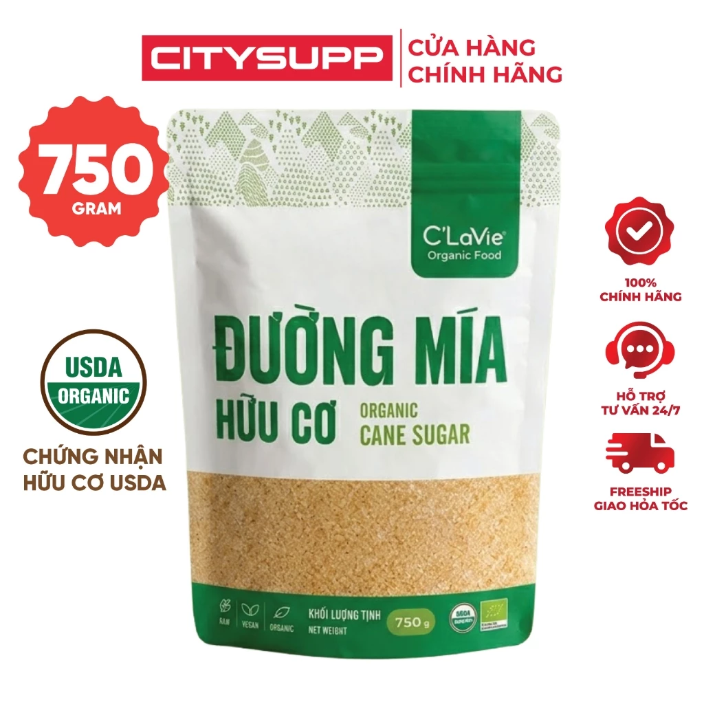 Đường Mía Hữu Cơ C'Lavie Organic Cane Sugar, Đường Ngọt Thanh, Tự Nhiên | CitySupp