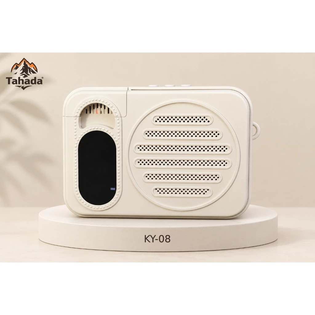 Loa Trợ Giảng Bluetooth KY-08 Thiết Kế Túi Xách Thời Trang - Màn Hình Đồng Hồ LED, Kèm Dây Đeo Xích Sang Trọng