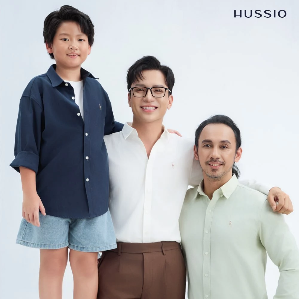 Áo sơ mi tay dài nam SEASON "BA" logo thêu, vải Oxford cao cấp ít nhăn, sang trọng, thanh lịch-HUSSIO