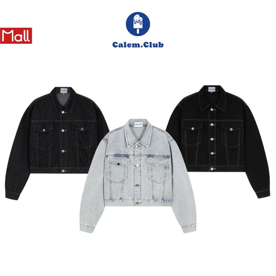 Calem.Club Áo khoác jean Ver 3 Calem.Club form Nam Nữ chất denim có túi trong phong cách trẻ trung năng động