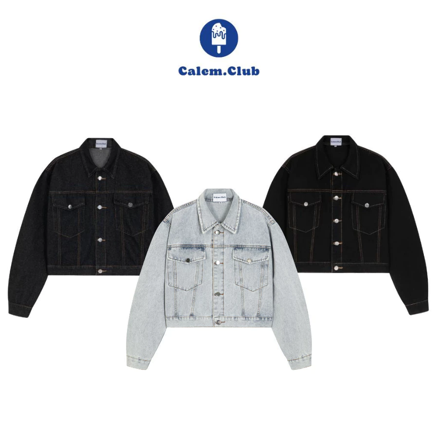 Áo khoác jean Ver 3 Calem.Club form Nam Nữ chất denim có túi trong phong cách trẻ trung năng động