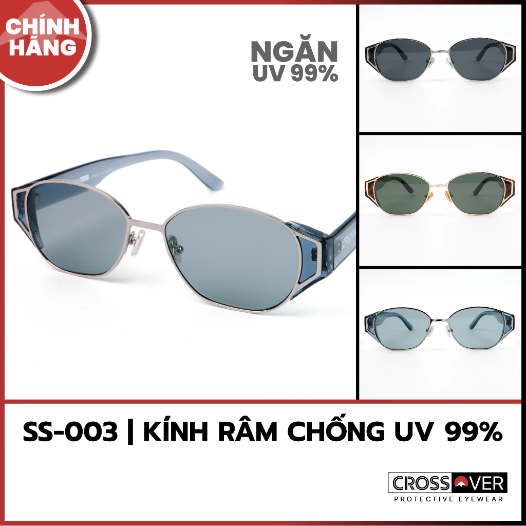 Kính Râm Thời Trang Unisex SS-003 Chống UV400 Gọng Kim Loại Cao Cấp, Kính Mát Nam Nữ Phong Cách