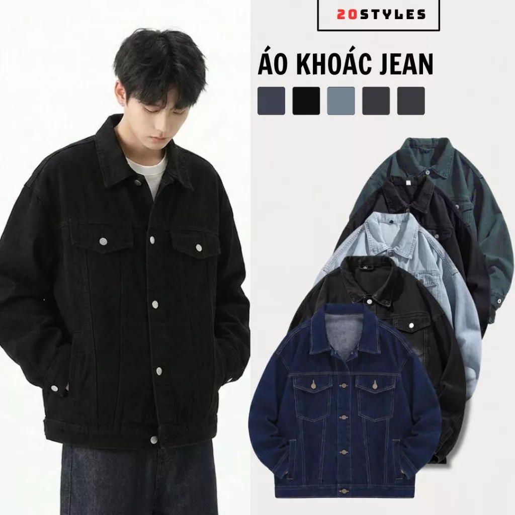 Áo Khoác Jean Nam Nữ 6 Màu, Áo Khoác Bò Unisex 20 STYLES Form Rộng Phong Cách Basic Hàn Quốc Chất Xịn, Hot Trend