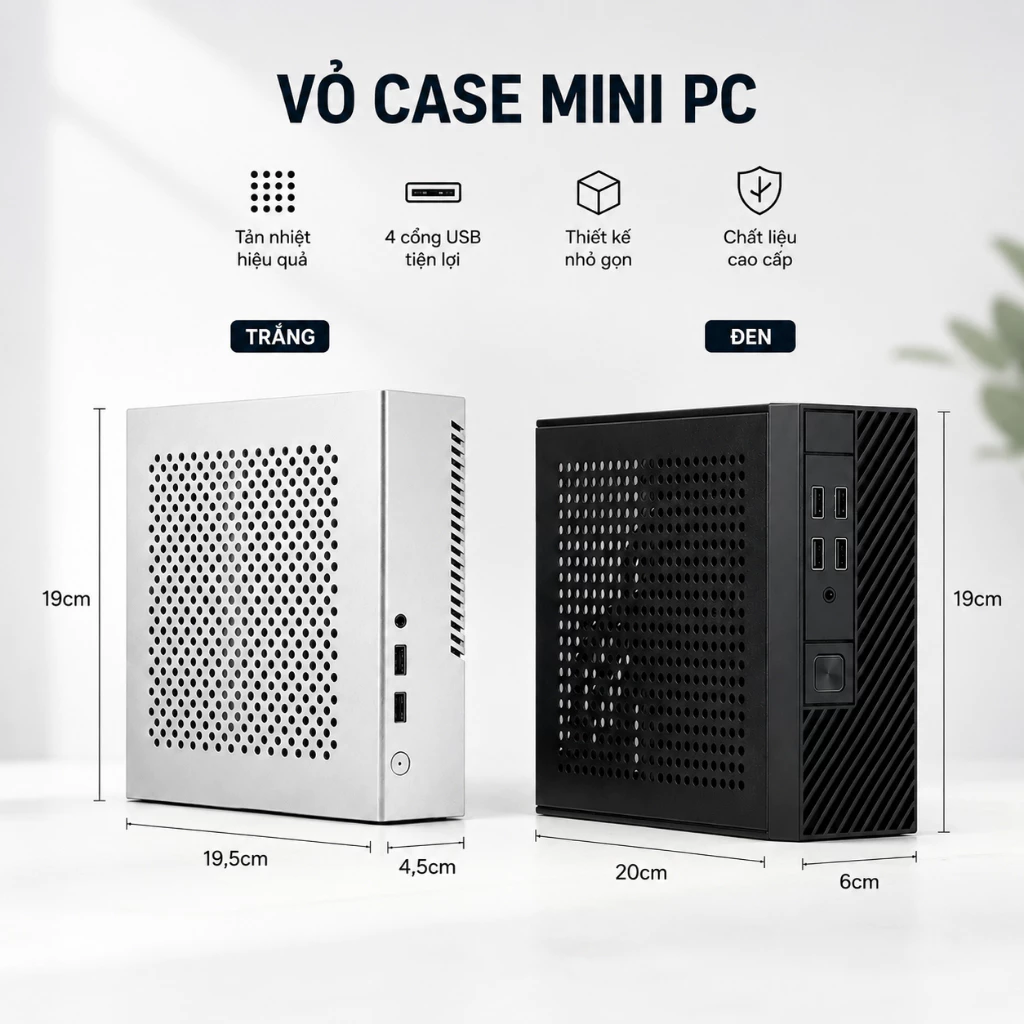 Vỏ Máy Tính Mini PC | Case Mini PC TX03 M10 | Case Mini ITX | Chất Liệu Nhôm Dập Cao Cấp