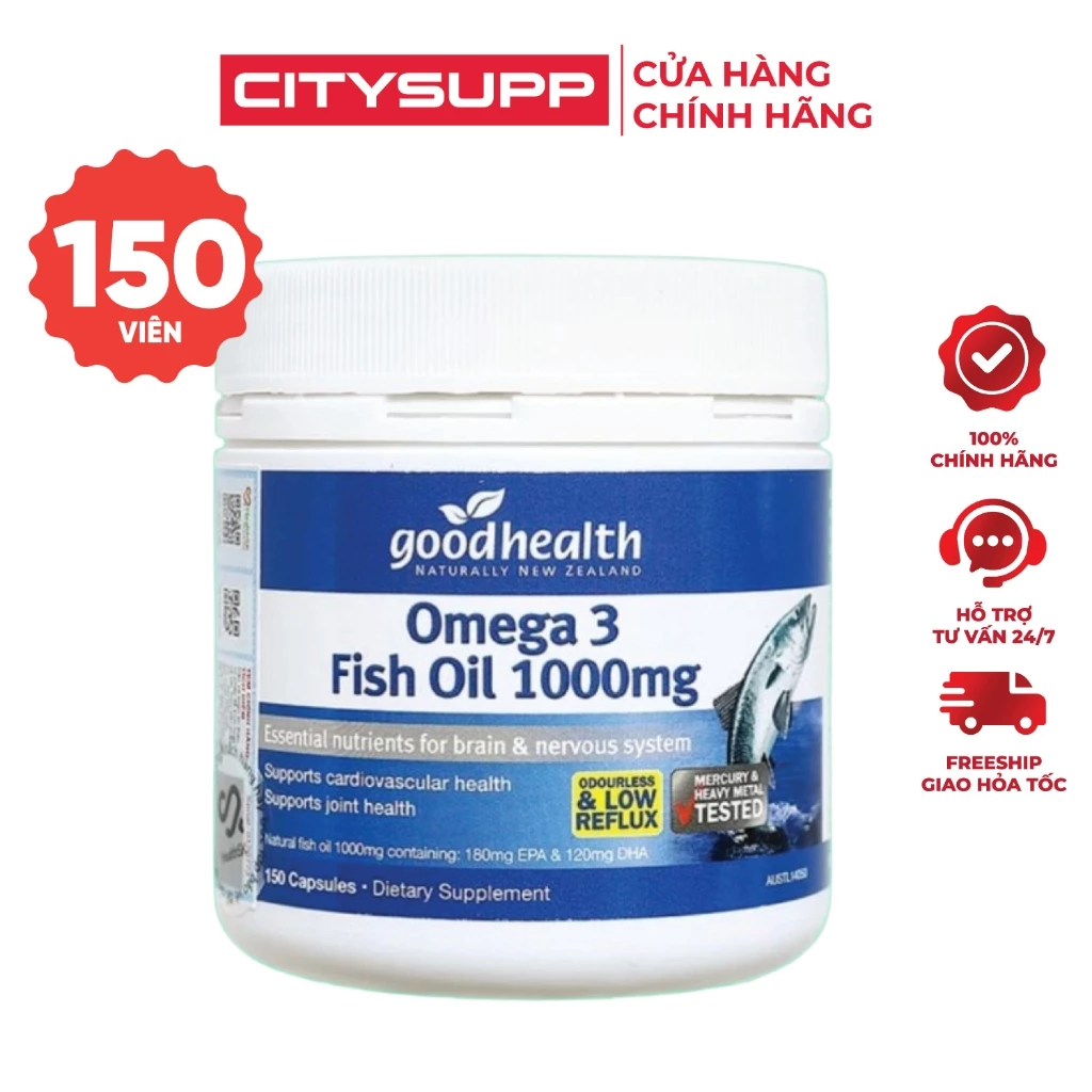 Viên Uống Dầu Cá Biển Goodhealth Omega 3, Hỗ trợ mắt và tim mạch (150 viên)