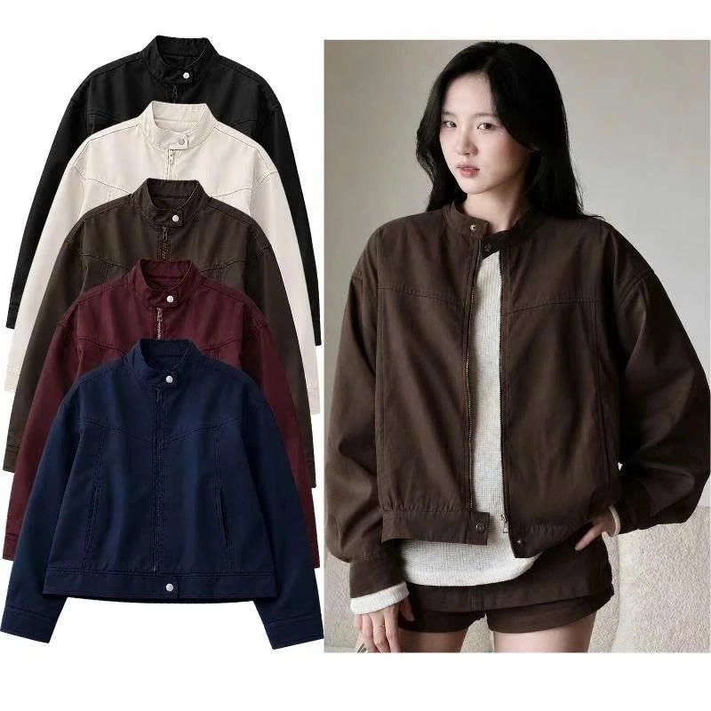 Áo Khoác Kaki 2 Lớp Cổ Tàu, Áo Khoác Bomber Mặc 4 Mùa Chống Nắng Đi Chơi Chất Dày Dặn Form Dáng Rộng MS160