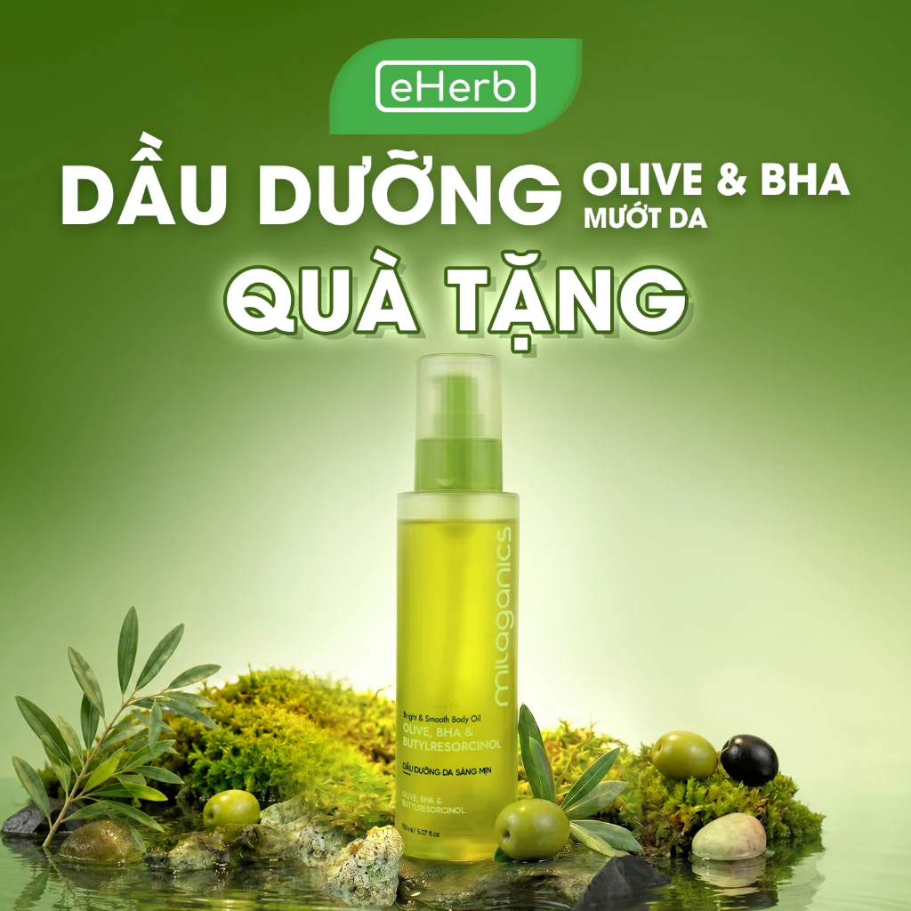 [GIFT] Dầu Dưỡng Body Olive, BHA & Butylresorcinol MILAGANICS - Giúp Dưỡng Sáng Mịn Da, Mờ Vết Thâm