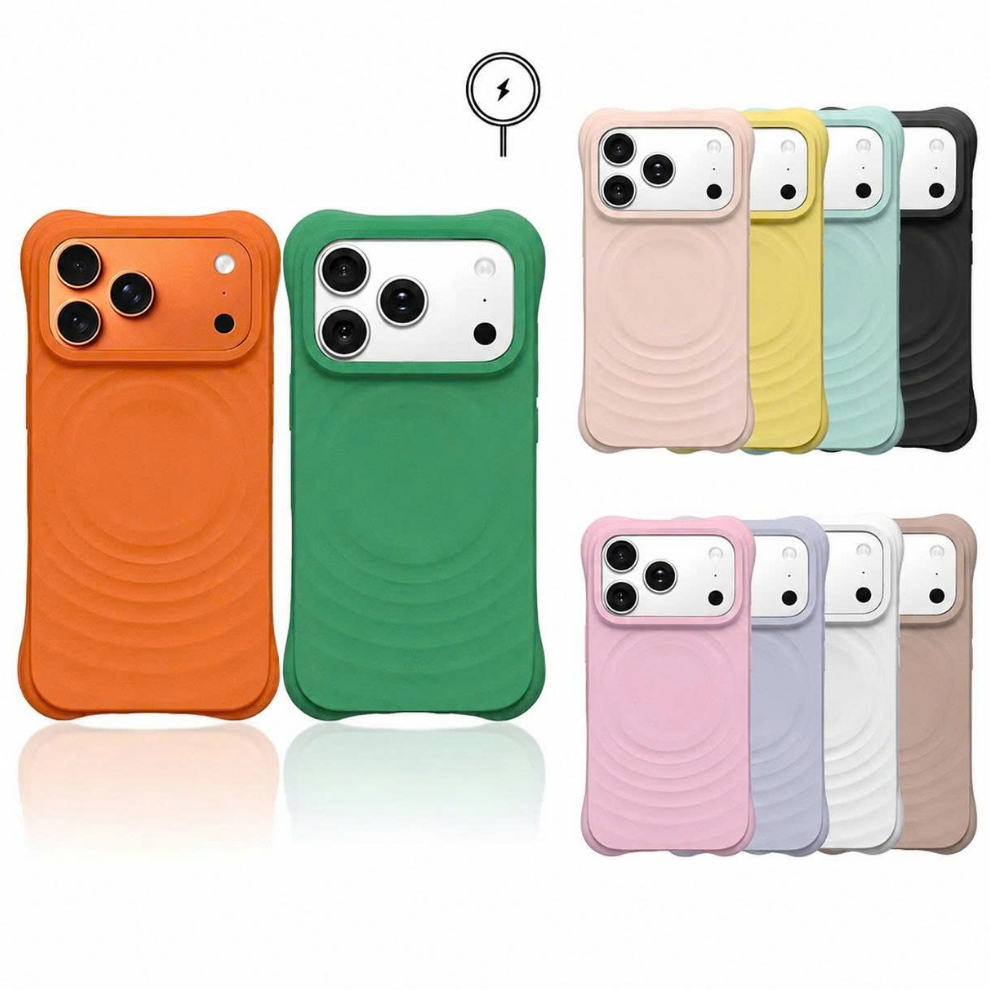 Ốp Lưng iPhone Gợn Sóng Từ Tính, Sạc Không Dây Chống Rơi Vỡ Cao Cấp cho iP iP…