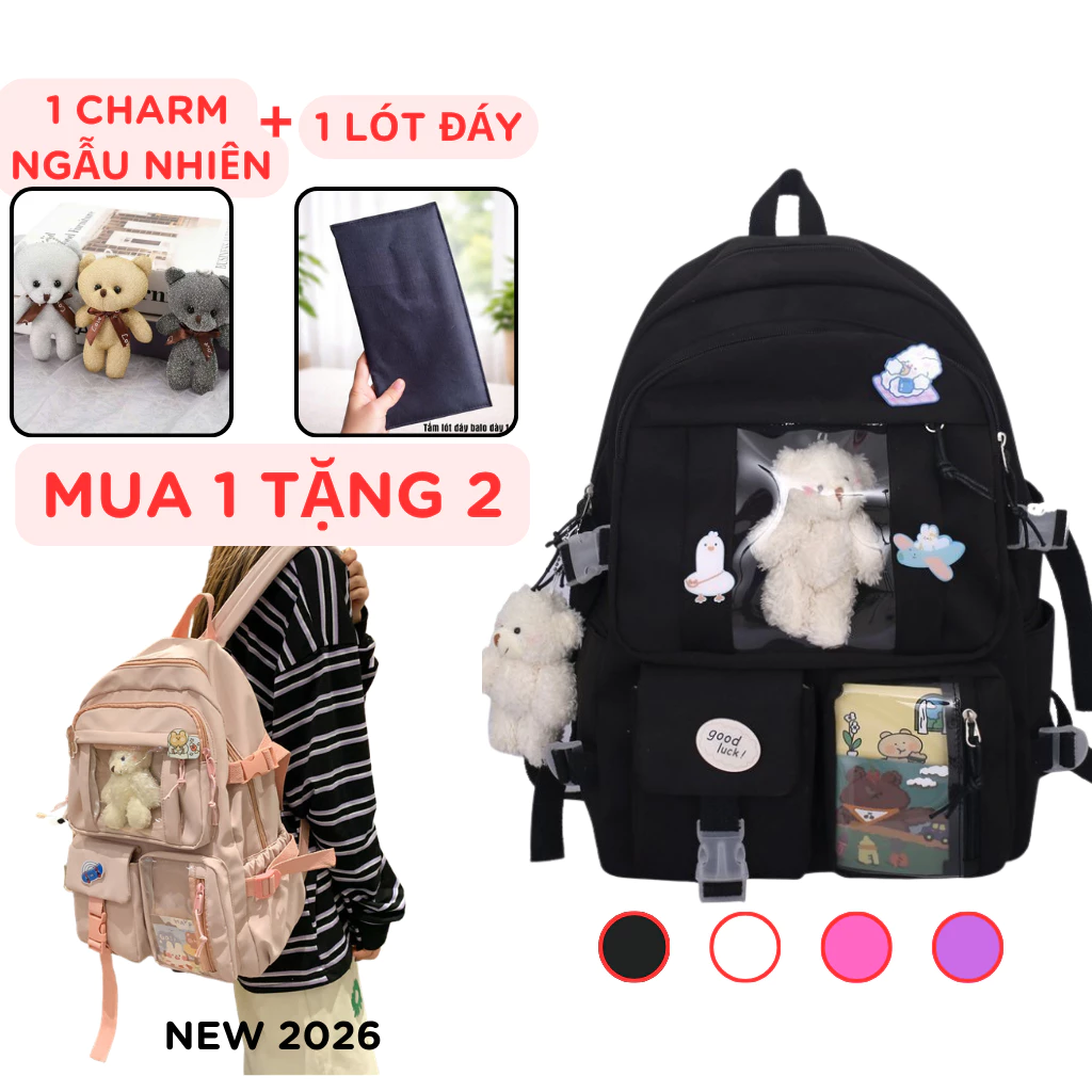 Balo nữ đi học cặp đi học nữ thời trang phong cách ulzzang Hàn Quốc chống nước BL04