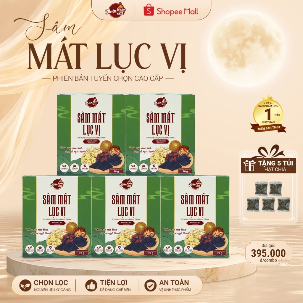 Combo 5 - 10 Set Sâm Mát Lục Vị - Set Nguyên Liệu Nấu Từ 10-12 Lít- Tặng Kèm Hạt Chia