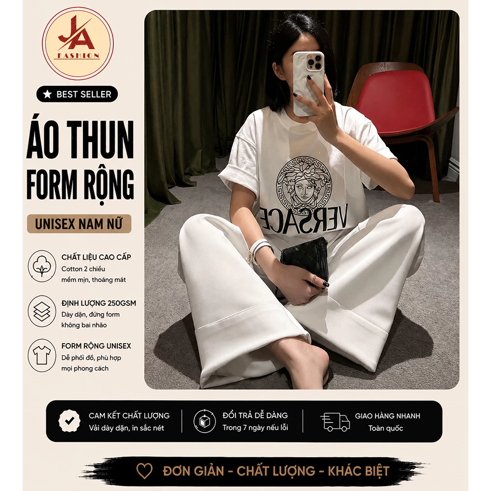 Áo Thun Tay Ngắn Hàng Cao Cấp in hình MEDUSA Cotton 2 chiều  co giãn siêu mát 260gsm Unisex