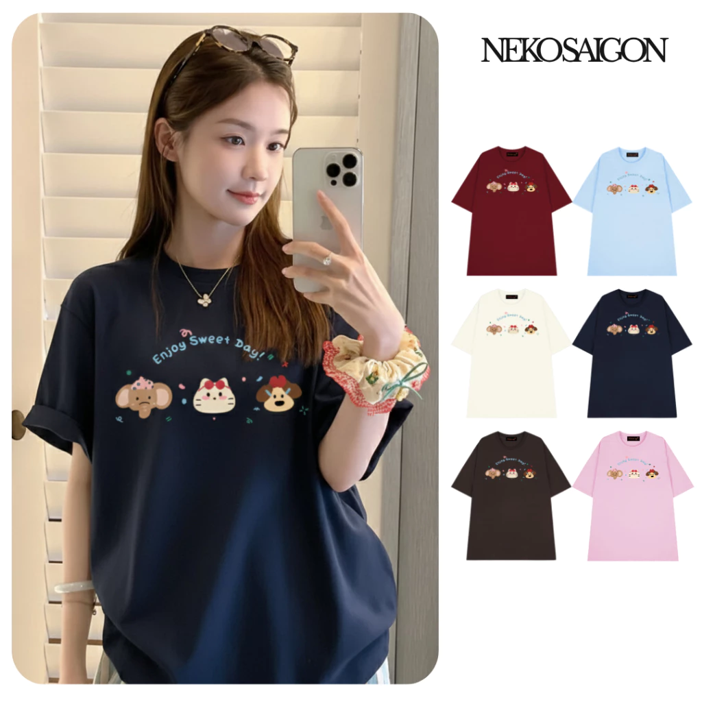 Áo thun tay lỡ form rộng unisex Neko.sg ATL616
