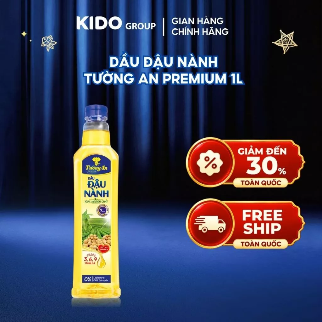 (MUA 3 GIẢM 30%) Dầu Đậu Nành Tường An Premium 1L