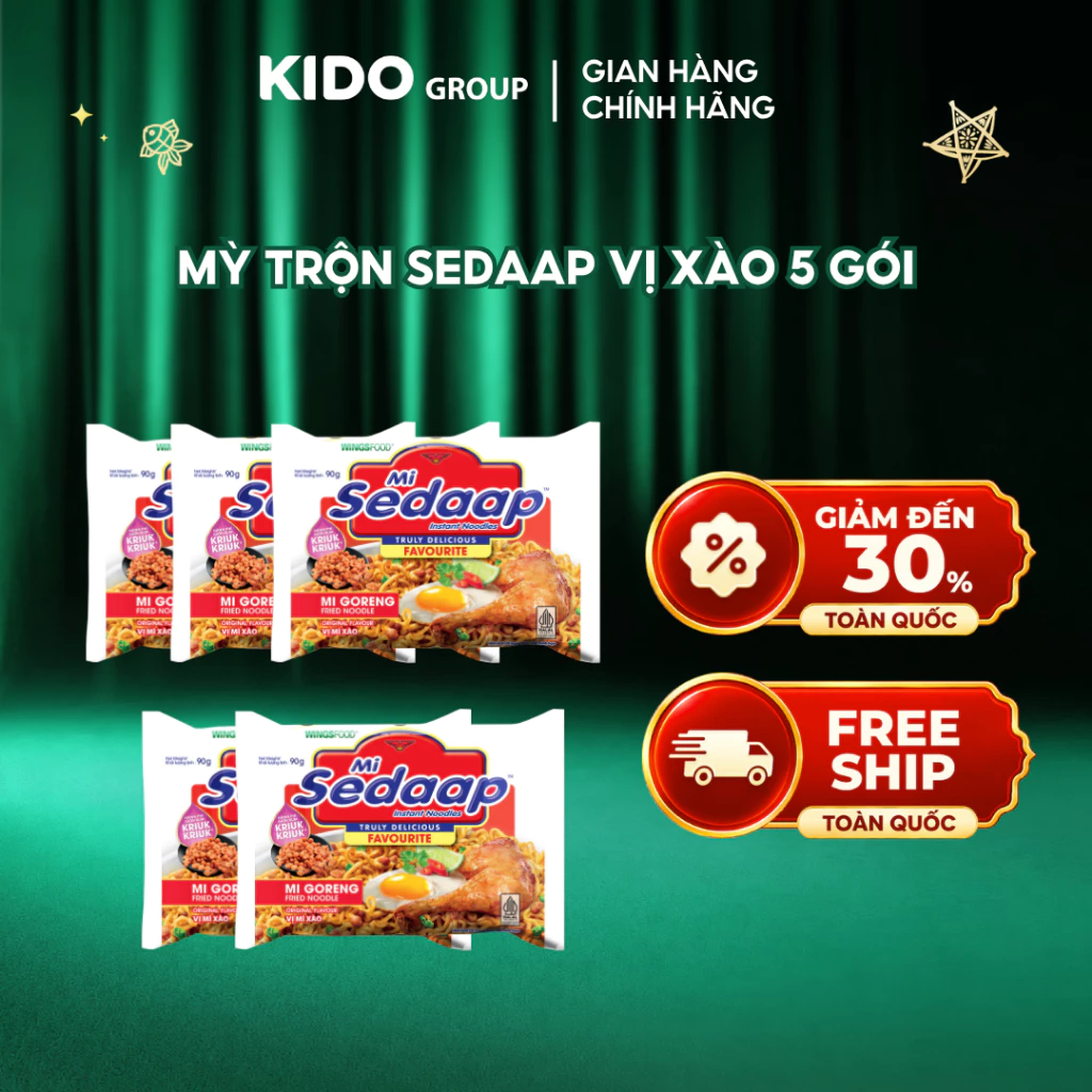 Combo 5 gói Mì trộn Sedaap vị mì xào 90g