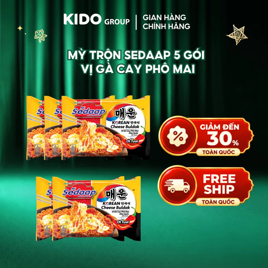 Combo 5 gói Mì trộn Sedaap vị phô mai hàn quốc 86g