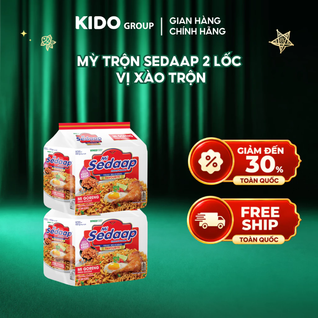 COMBO 2 LỐC: Mì trộn Sedaap vị mì xào 87g x5 gói