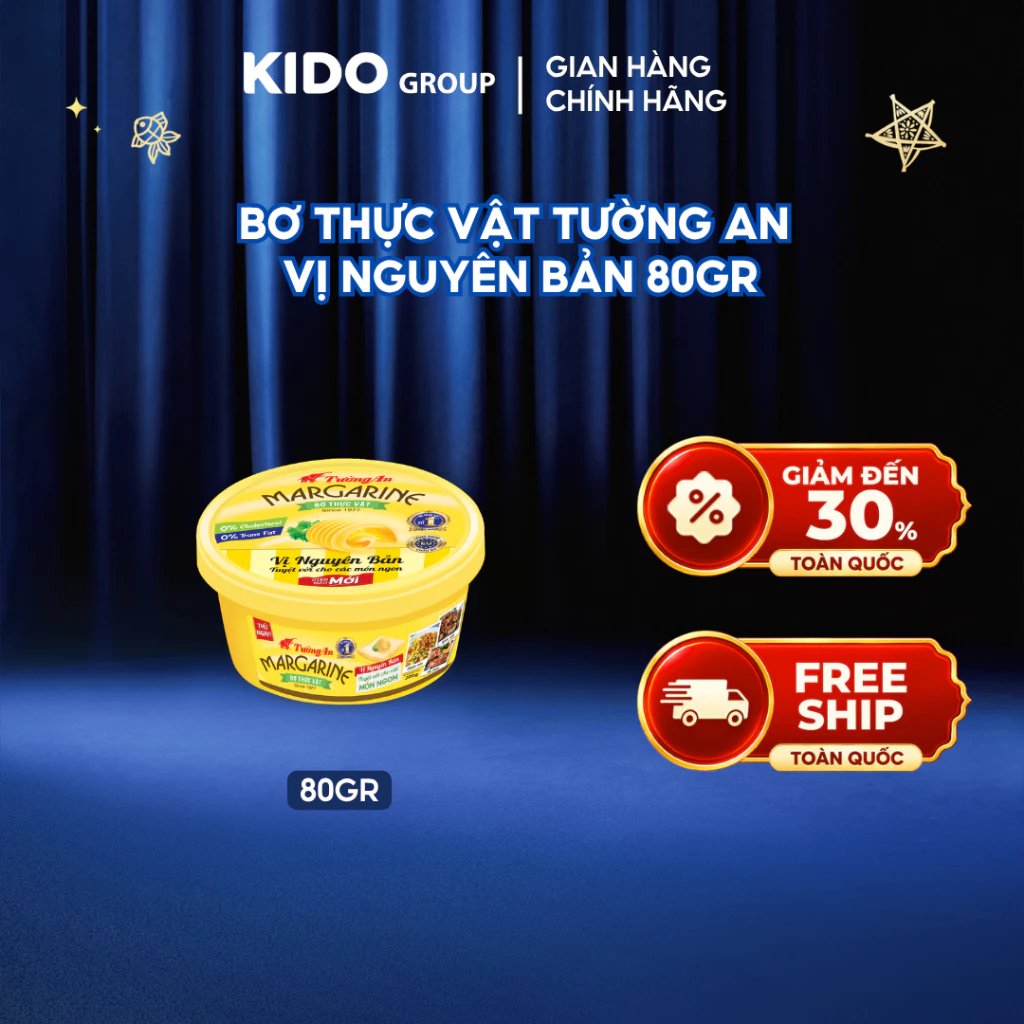 Bơ thực vật Tường An Vị Nguyên Bản 80GR (Xử lý bởi Shopee)