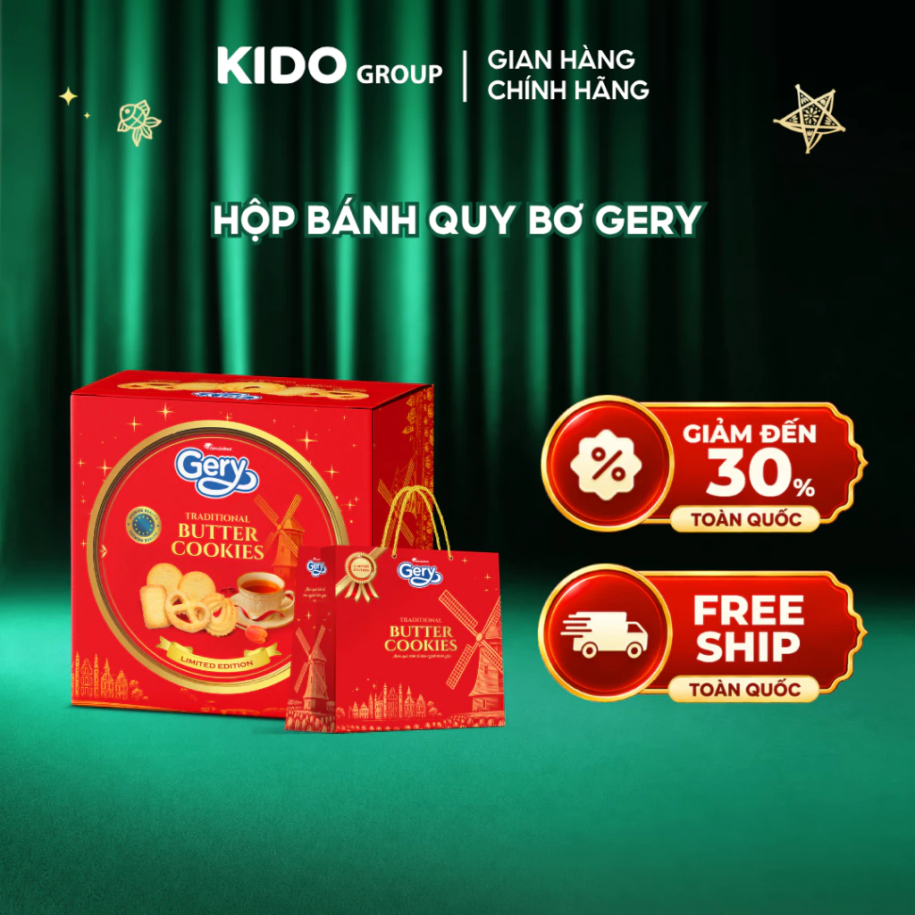 Bánh Quy Bơ Gery 454g - Phiên Bản Tết 2026 (Có Túi Giáy)