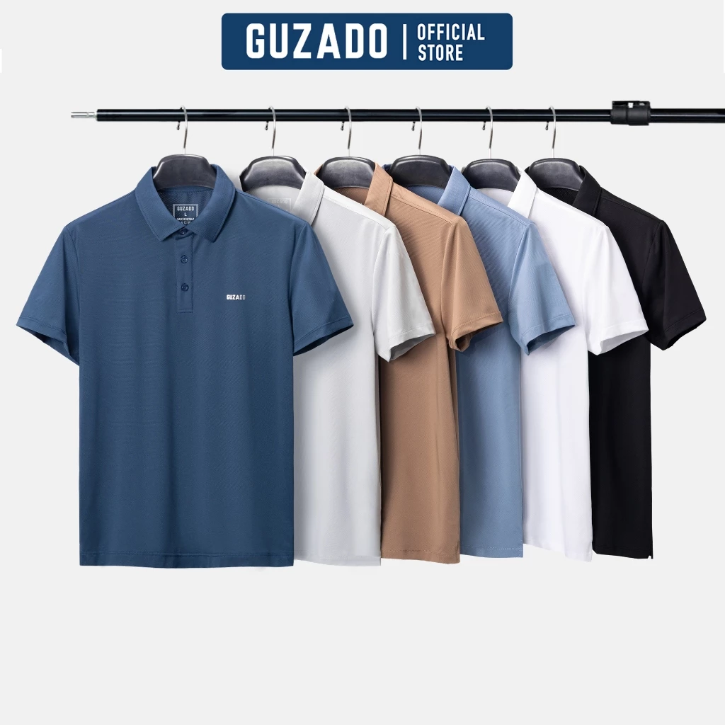 Áo Polo Nam GUZADO Cổ Bẻ Coolmax Thể Thao Co Giãn, Thấm Hút Cực Tốt Kiểu Dáng Basic PL01-GAPS25S001