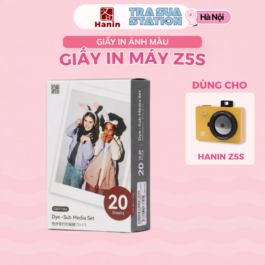 Hộp giấy in ảnh màu Hanin kèm ribbon Hộp 20 Tờ - Dùng cho máy Z5S
