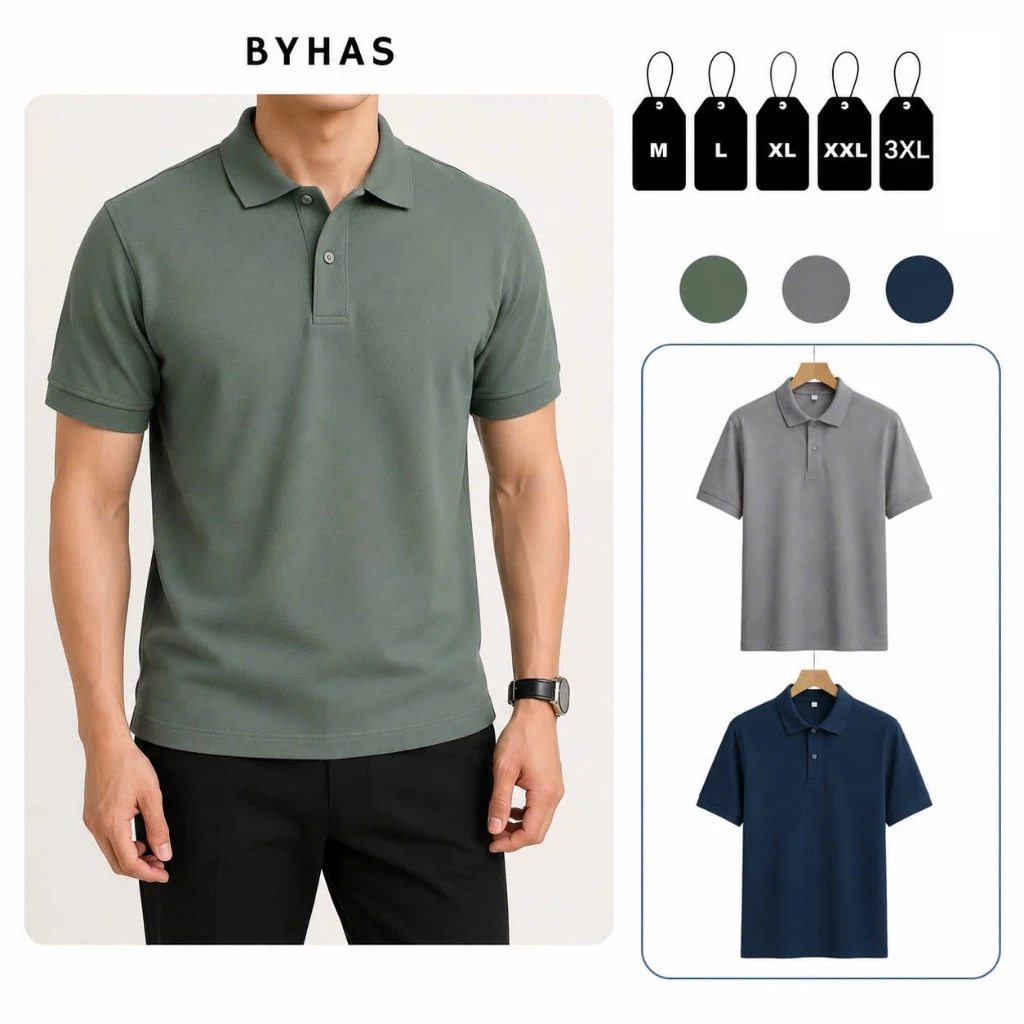 SET 3 ÁO POLO BASIC – THUN CÁ SẤU POLY CO GIÃN 4 CHIỀU