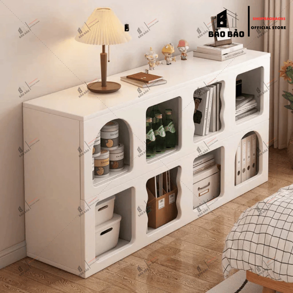 Kệ sách , kệ gỗ decor trang trí đựng đồ đa năng chất liệu gỗ MDF phong cách bắc âu - X12