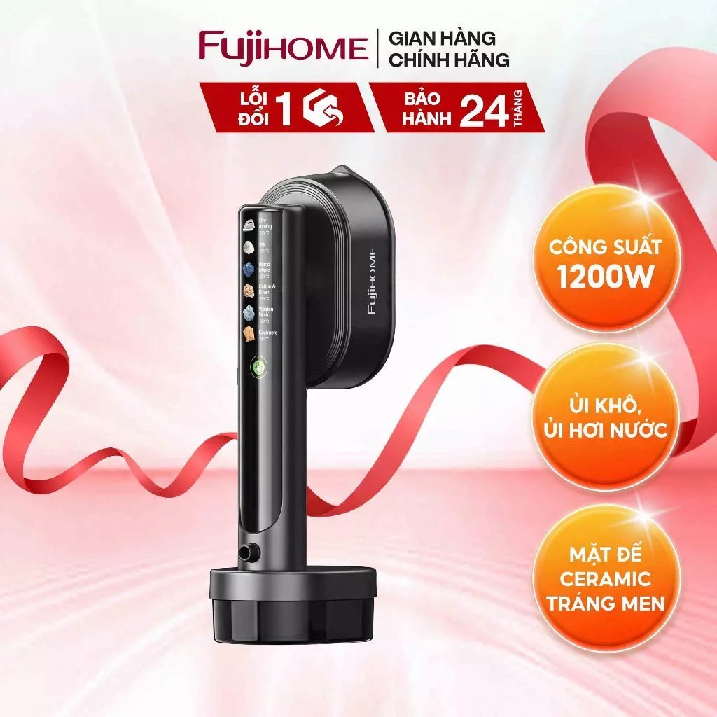 Bàn Là Hơi Nước Cầm Tay Fujihome SI716B - Công Suất 1200W Ủi Phẳng Nhanh, 6 Mức Nhiệt