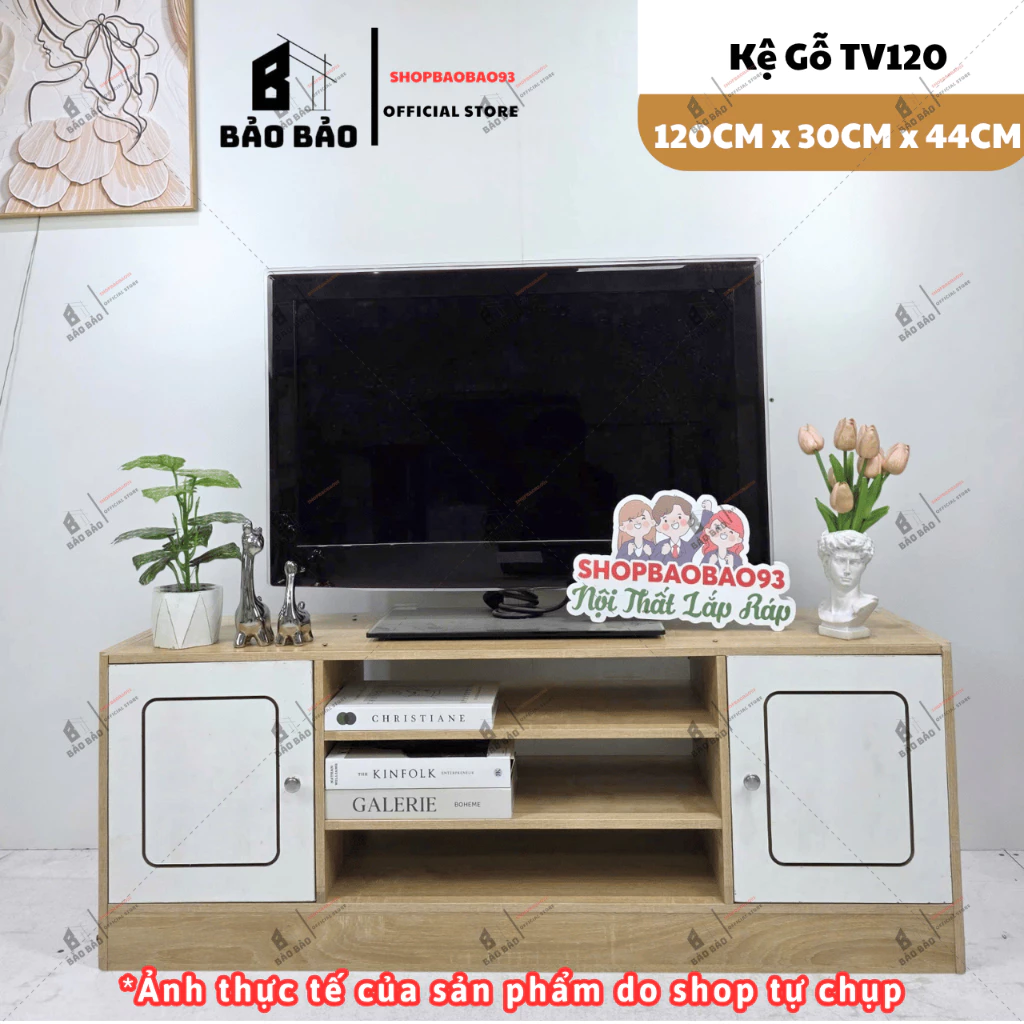 Kệ Tivi kệ gỗ để sàn có ngăn chất liệu gỗ MDF Bảo Bảo decor hiện đại - TV120