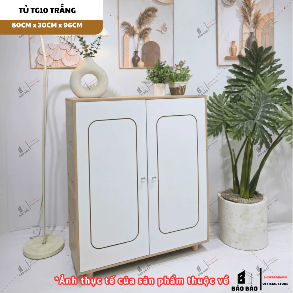 Tủ gỗ đựng đồ tủ giày tiện dụng có ngăn tầng chất liệu MDF chống thấm BẢO BẢO - TG10