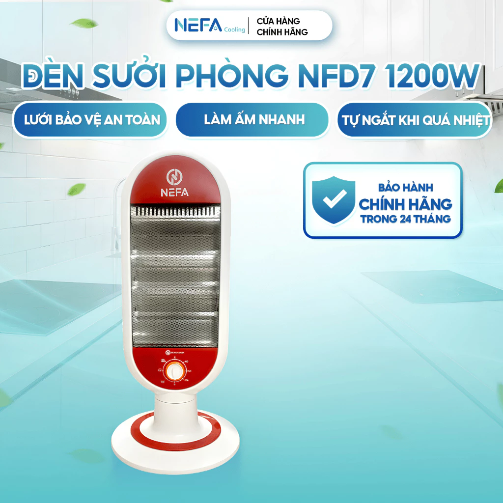 [chính hãng] máy sưởi phòng NEFA 1200W, sưởi ấm nhanh, tỏa nhiệt đều, tiết kiệm điện, dễ di chuyển