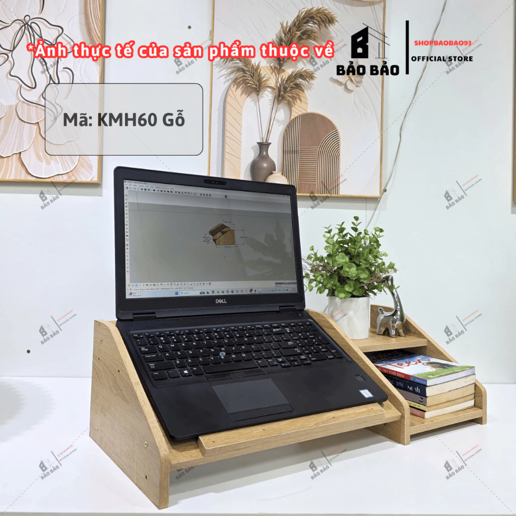 Kệ gỗ để bàn làm việc chất liệu gỗ MDF Bảo Bảo thiết kế hiện đại đa năng - KMH60