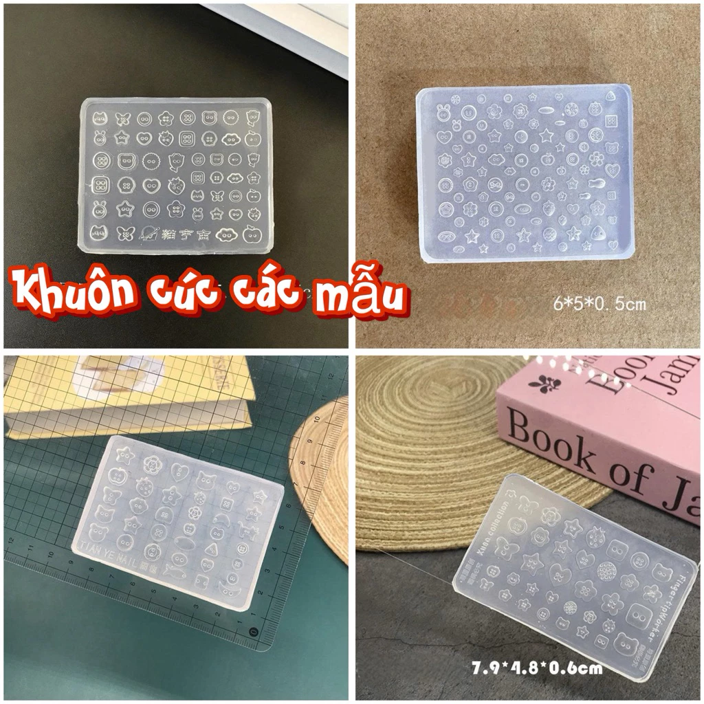 Khuôn cúc áo silicon ( nhiều mẫu)