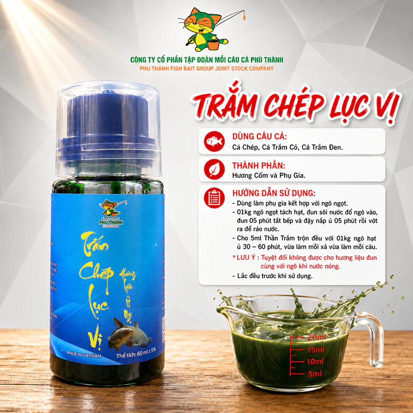 Trắm Chép Lục Vị chuyên dùng Cá Chép, Cá Trắm Cỏ, Cá Trắm Đen...chính hãng Phú Thành