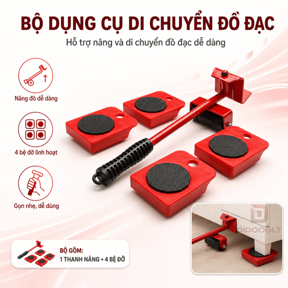 Bộ Dụng Cụ Di Chuyển Đồ Đạc Đa Năng Didooglt Thế Hệ Mới, Hỗ Trợ Nâng Vật Nặng Dễ Dàng