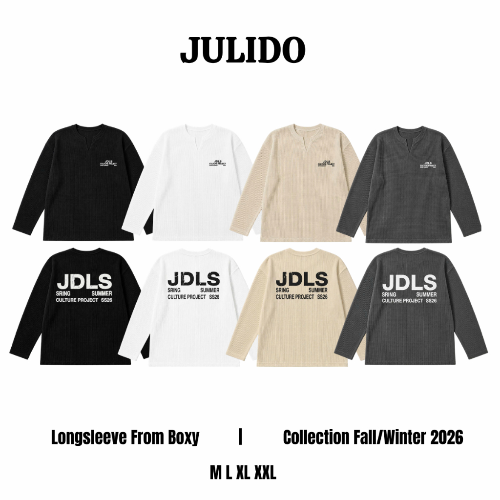 Áo Thun Dài Tay Longsleeve SS26 JULIDO Chất Liệu Cotton Waffle Form Boxy…