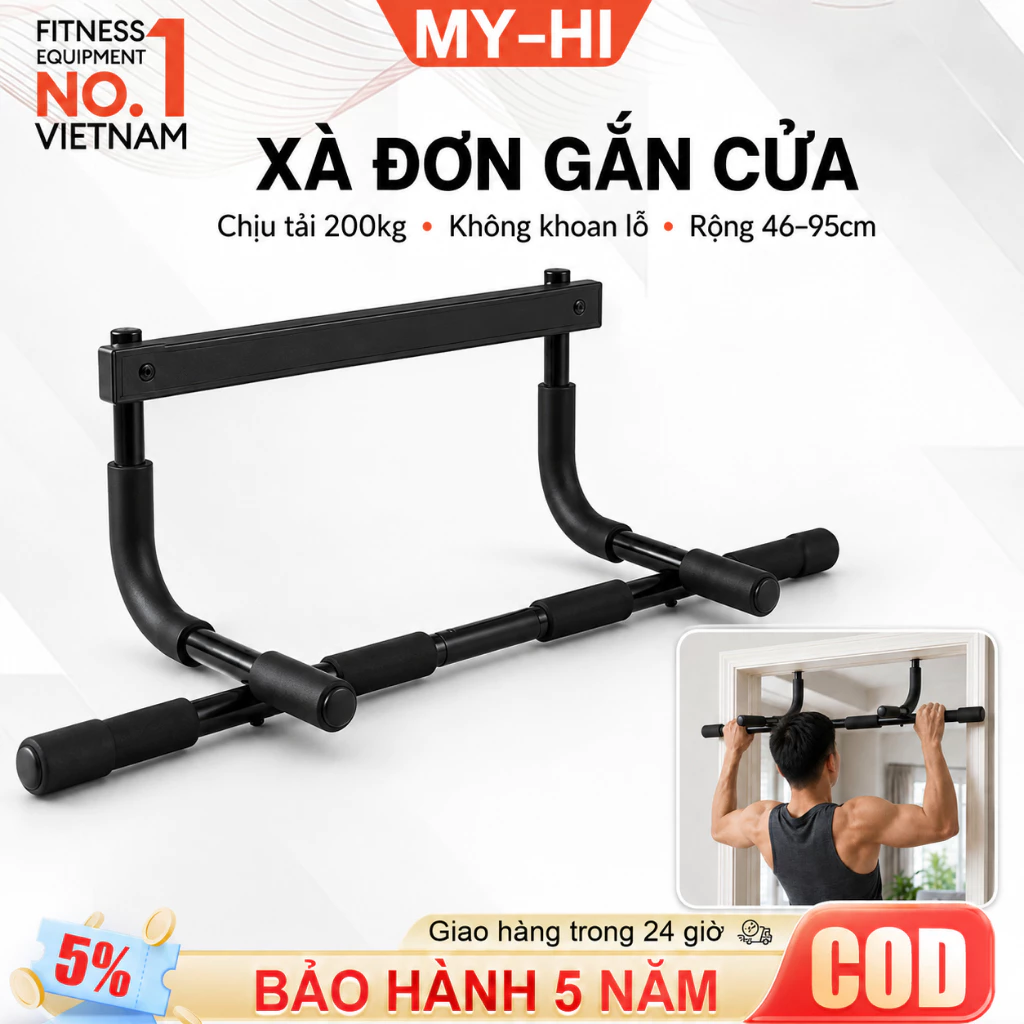 Xà Kép Gắn Tường Đa Năng, Không cần khoan, Tải trọng 200KG, Thiết bị tập thể hình tại nhà