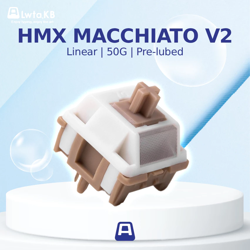 HMX Macchiato V2 | Switch Macchiato V2 Linear | 50G | Pre Lube | 5 Pin dùng cho bàn phím cơ