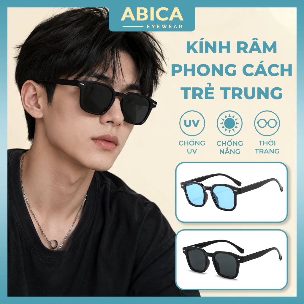Kính mắt râm mát nữ nam mắt kính không độ chống tia UV400 siêu ngầu cá tính đi chơi đi biển đẹp giá rẻ ABICA 240