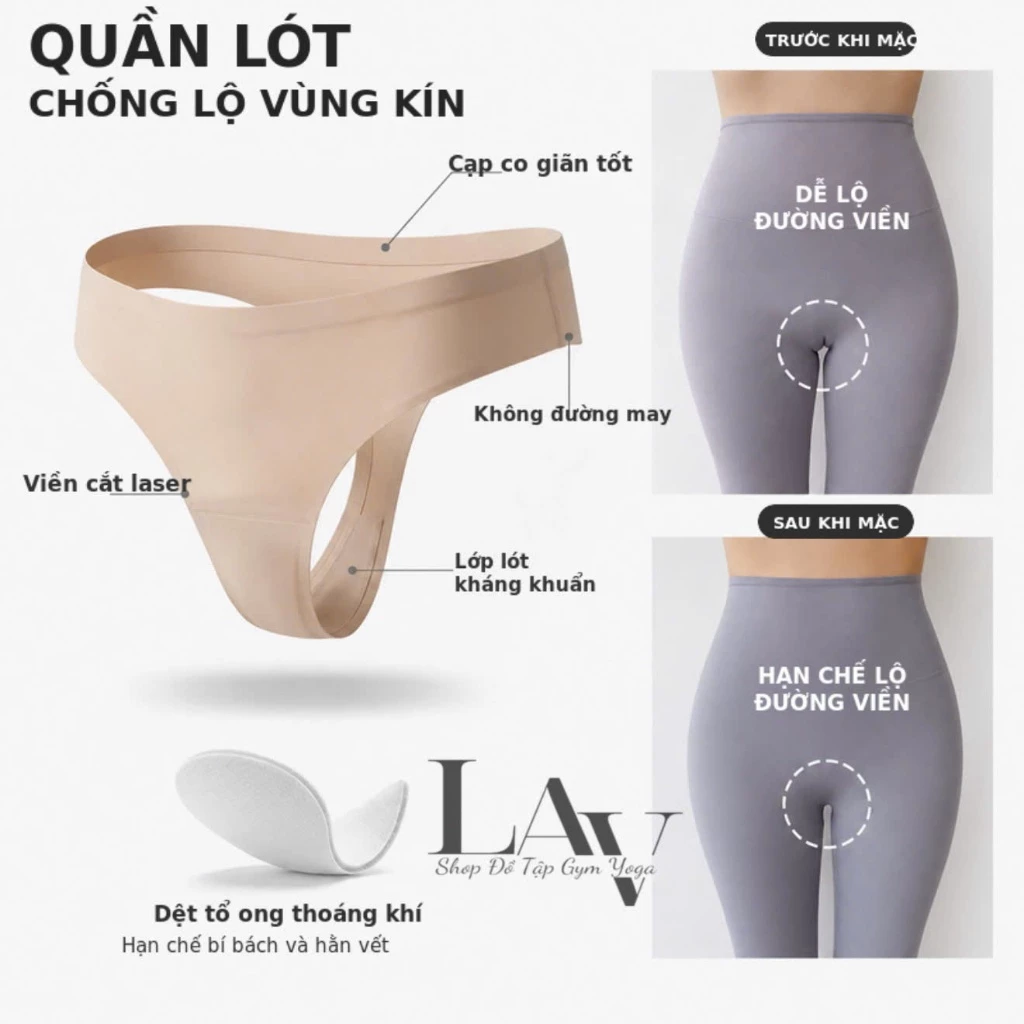Quần lót chống lộ vùng kín, lọt khe, không hằn viền khi mặc legging tập gym, không đường may - LAV Activewear/CT5214