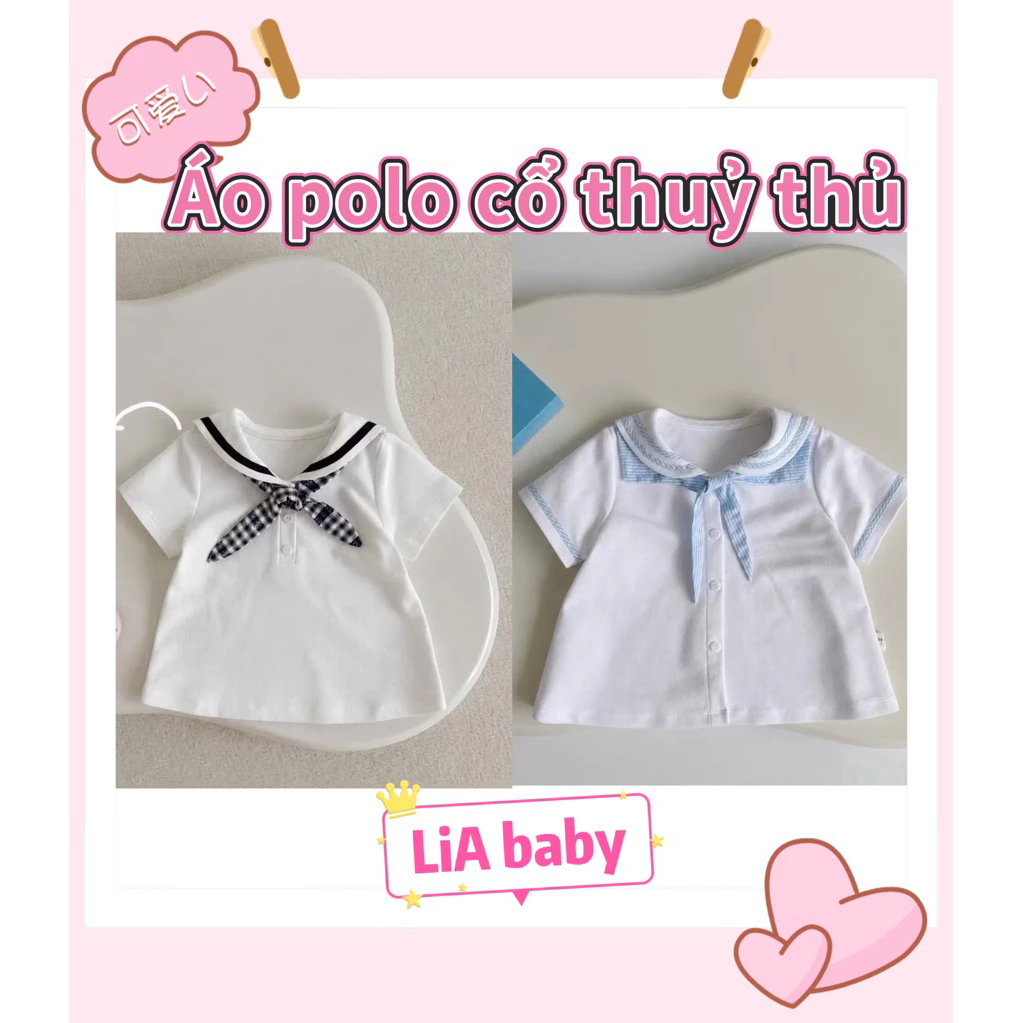[Mới Về ] Áo polo cổ thuỷ thủ siêu xinh cho bé gái đi chơi đi học (9-40kg)-