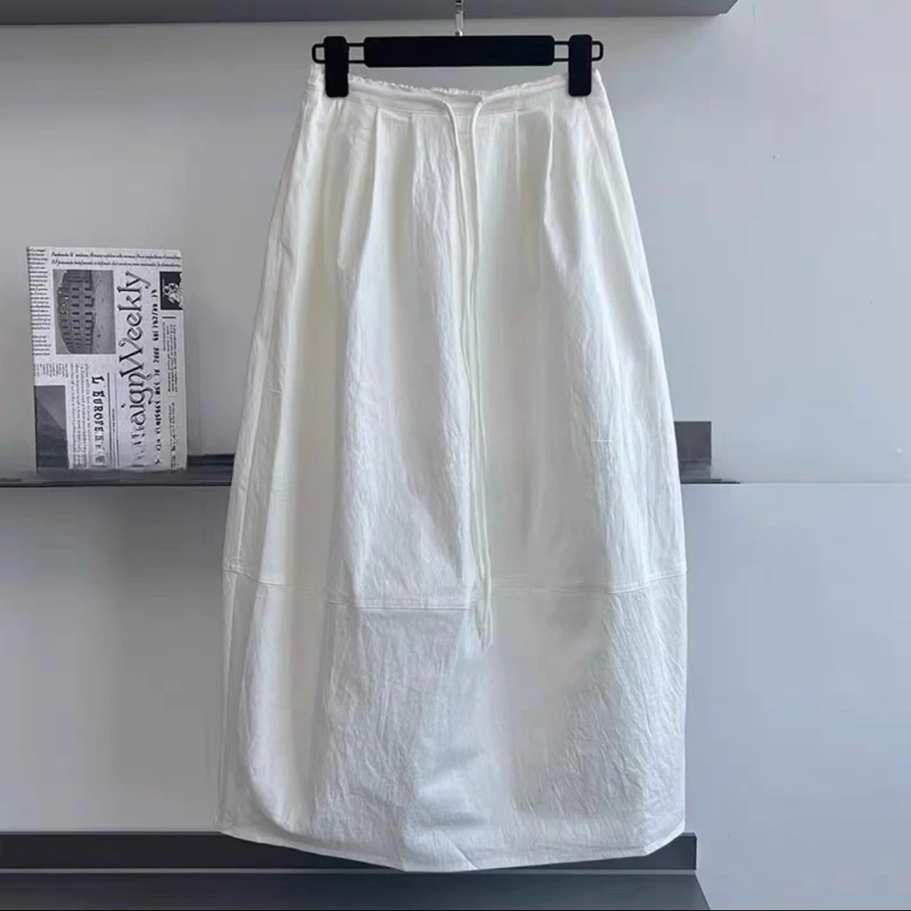 V95-[SANSAN]-Chân Váy Bồng Dây Rút Xếp Ly Hai Tầng Siêu Xinh-Dễ Mặc, Dễ Phối-Đi Học, Đi Làm, Đi Chơi-Hottrend