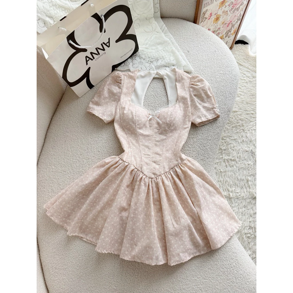 Đầm Kiểu Tay Con Hồng ANNA - Kacy Dress