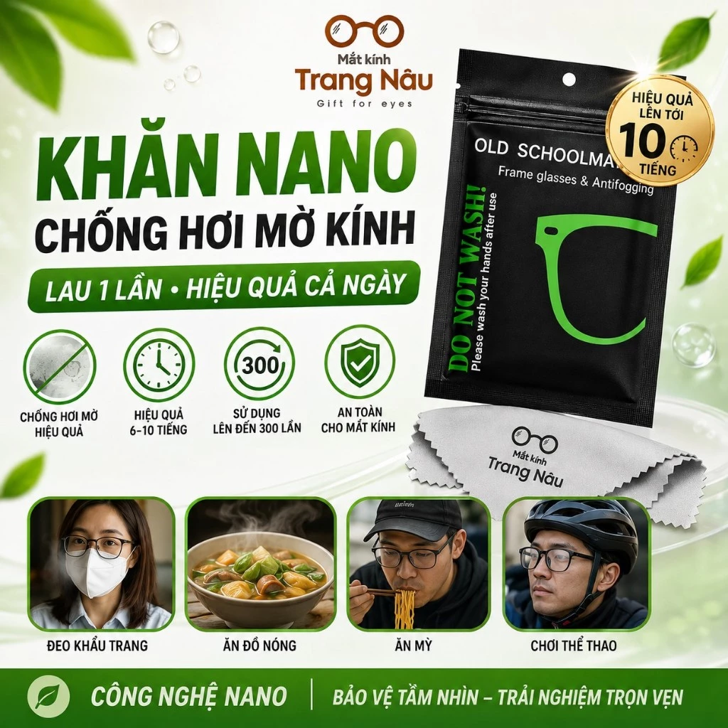 Khăn Nano Lau Kính Chống bám hơi nước - Kính Mắt Trang Nâu