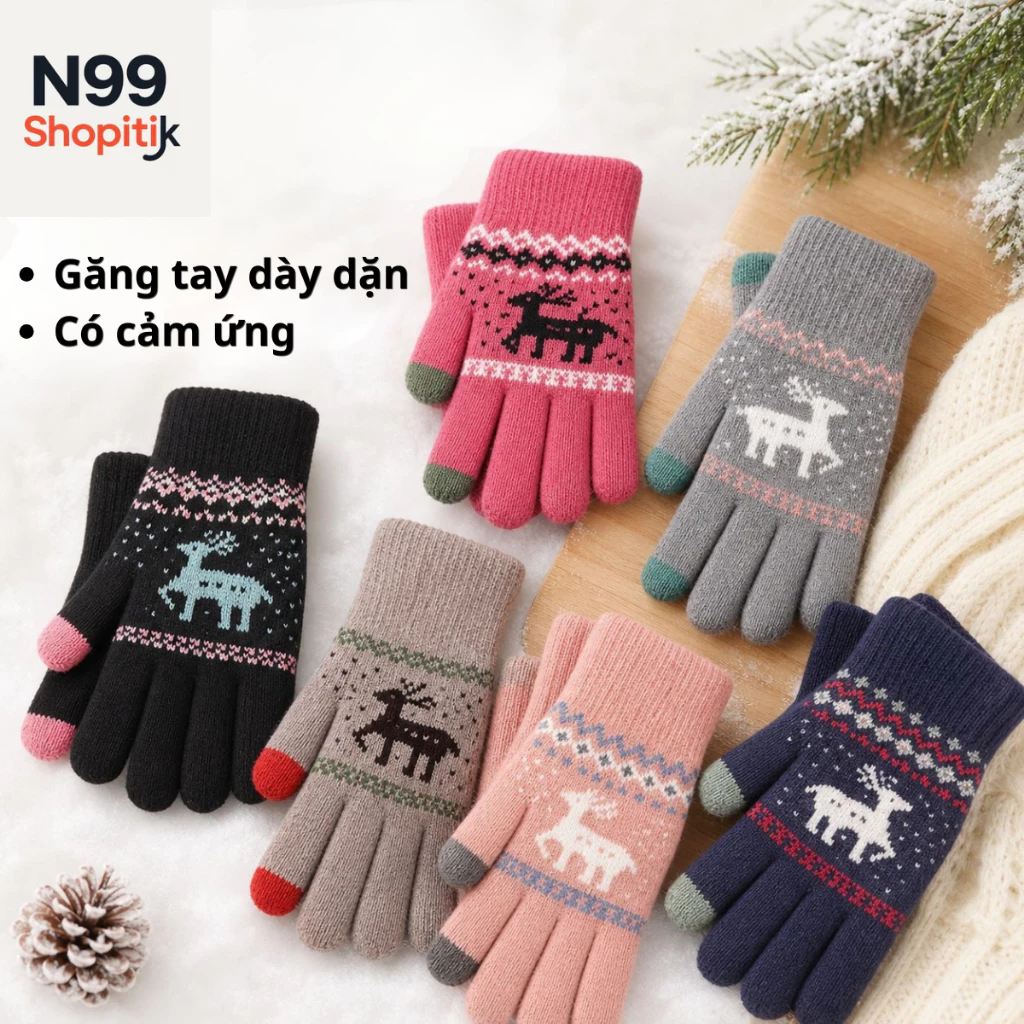 Găng Tay Len Hưu Sử Dụng Điện Thoại Cảm Ứng Thời Trang Cho Nữ