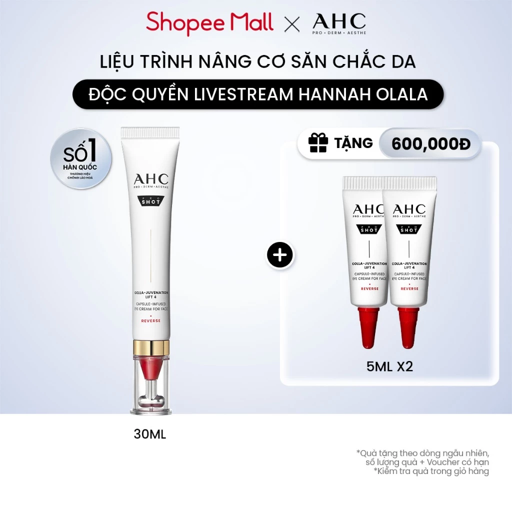 [AHCxĐộc quyền HANNAH] Kem mắt cho mặt nâng cơ săn chắc/ cấp ẩm căng bóng/ mờ nám sáng da AHC 30ML