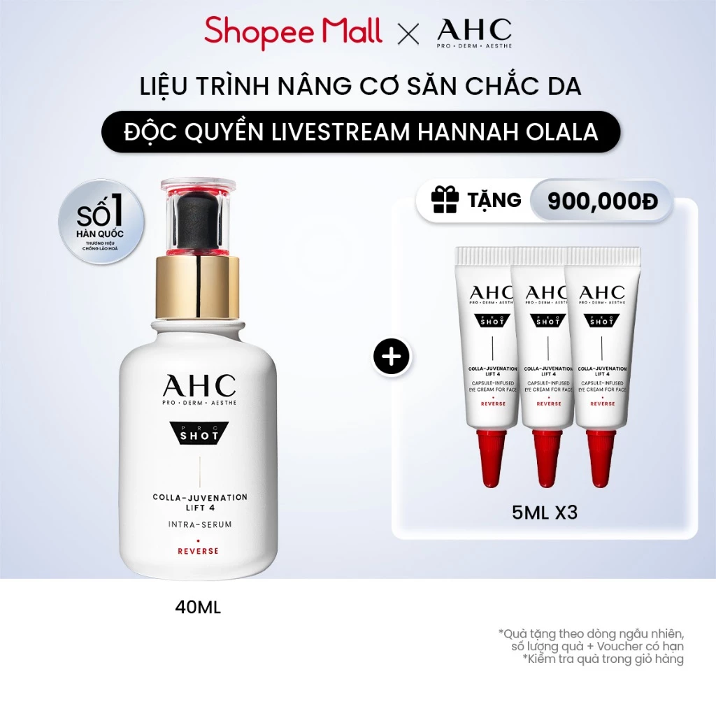 [AHCxĐộc quyền HANNAH] Tinh chất serum nâng cơ săn chắc/ cấp ẩm căng bóng/ mờ nám sáng da AHC 40ML