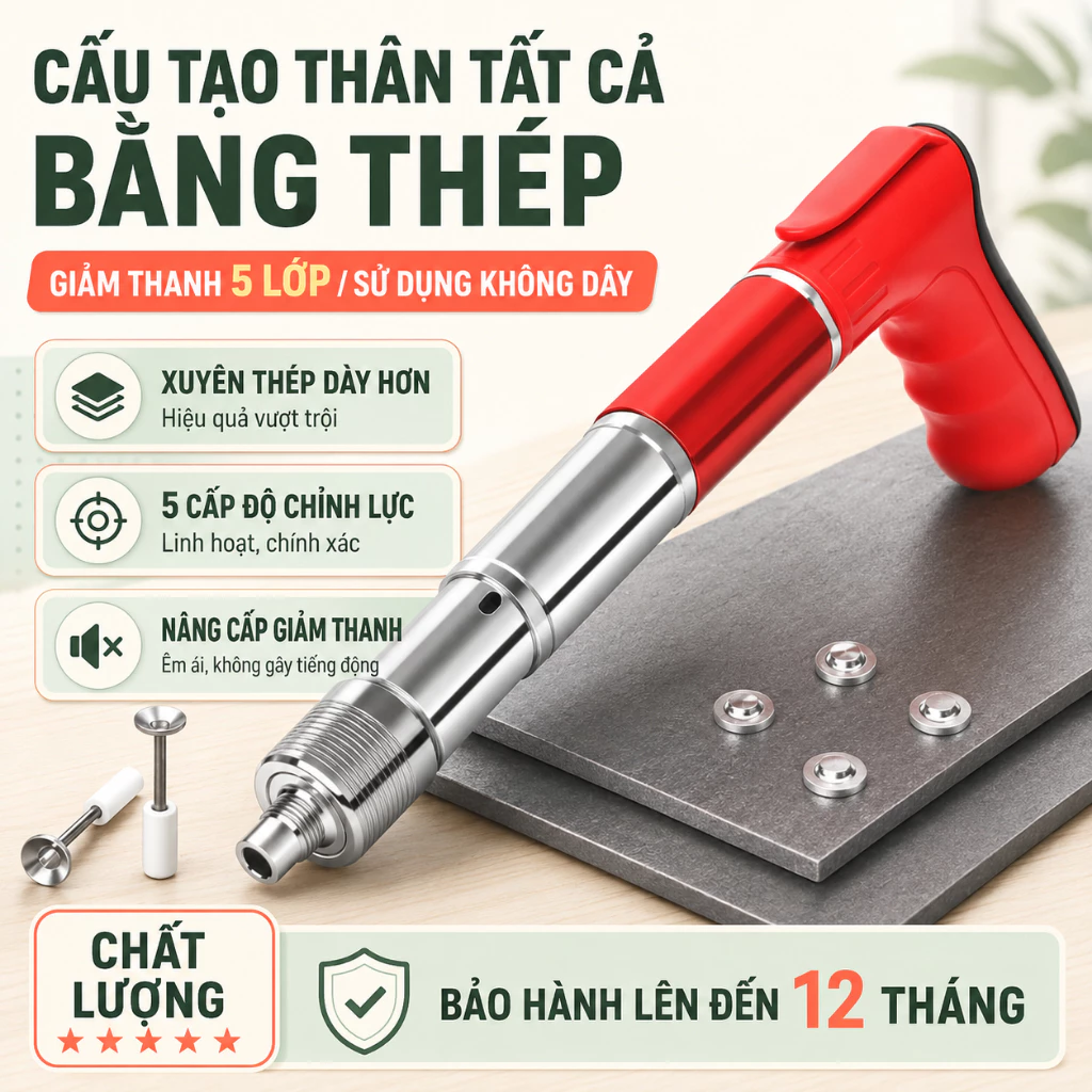 (Tặng Kèm 100 Đinh ) Máy Bắn Đinh Hạt Nổ Mẫu Mới Nhất 2025 Bắn Đinh Bê Tông S4