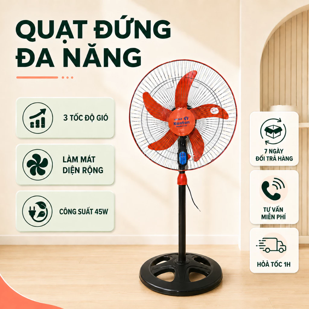 Quạt Cây Điện 220v LẮP SẴN - Ship Hoả Tốc 1H Nhận Hàng HN