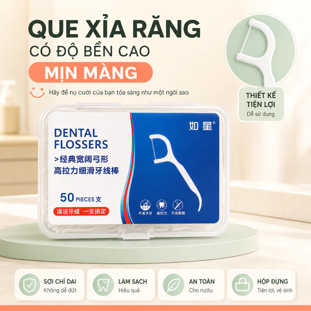 (Loại 1) Combo 12 Hộp- 600 Chiếc Tăm Chỉ Nha Khoa Tiệt Trùng, Tăm Nha Khoa chất lượng cao